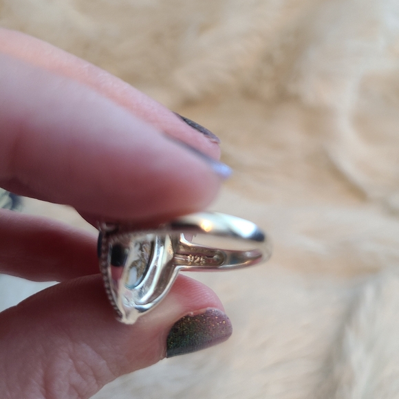 Oyster Copper Turquoise Ring, Sz 6 - Picture 12 of 12